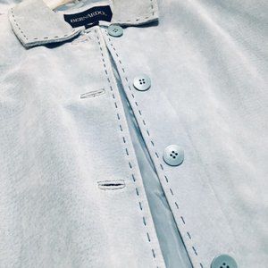 Ladies Blue Suede Leather Jacket   Size XL